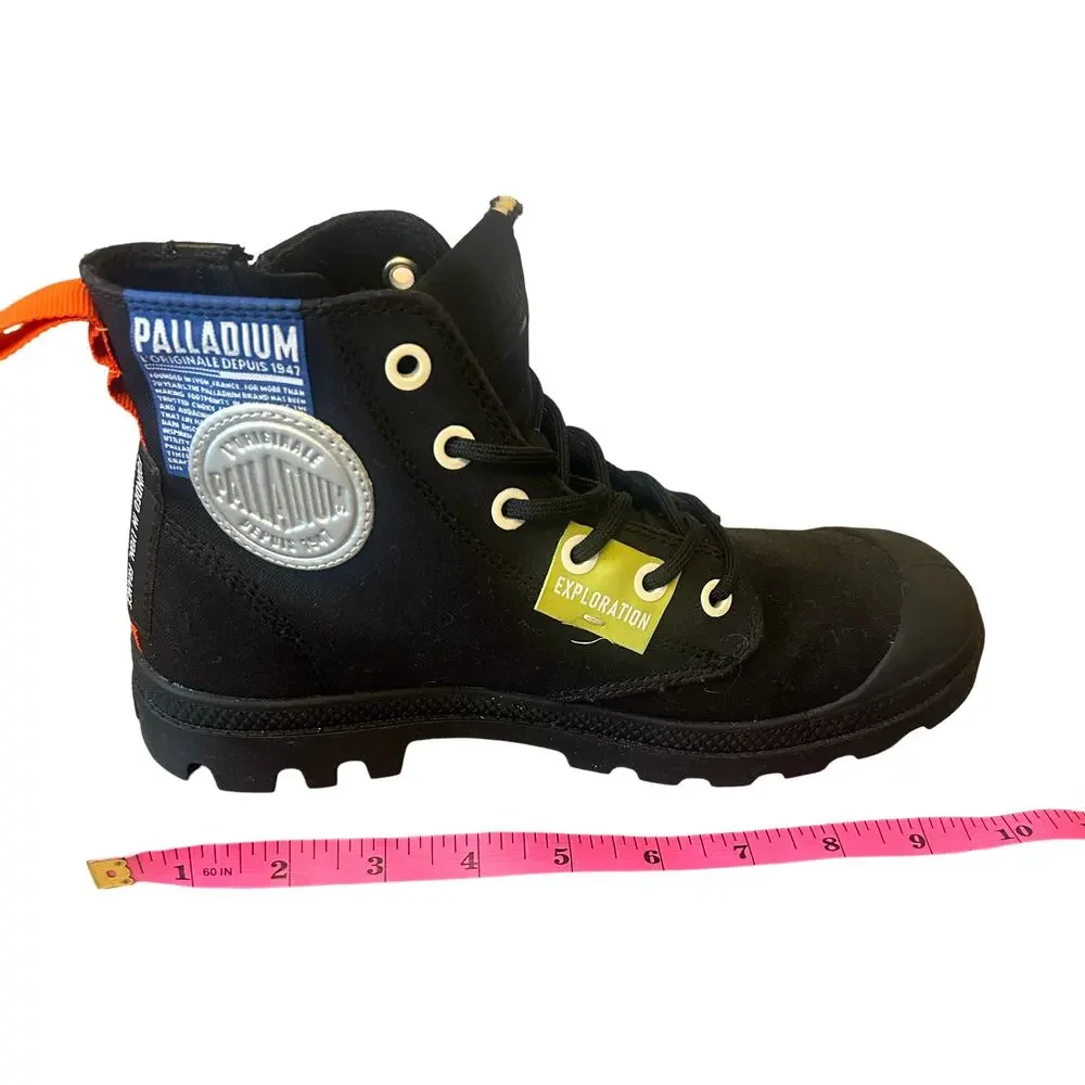 Palladium High Top Boots Black Side Zip Women’s 6.5 Mint Condition